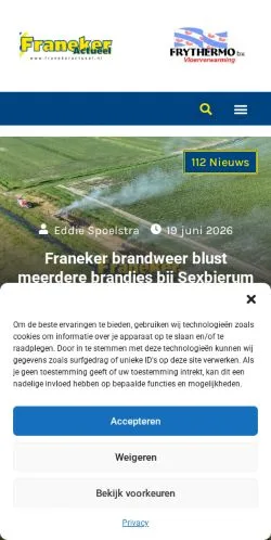 Anteprima del sito Franeker Actueel, media di Paesi Bassi per articoli sponsorizzati
