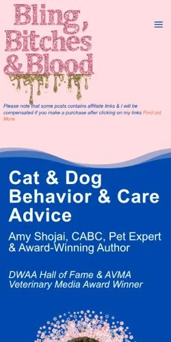 Anteprima del sito Amy Shojai Pet Expert, media di Stati Uniti per articoli sponsorizzati