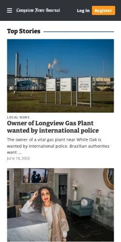 Podgląd witryny Longview News-Journal, medium z kraju Stany Zjednoczone do artykułów sponsorowanych