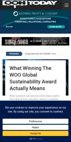 Vorschau der Website OOH Today, Medium aus Vereinigte Staaten für gesponserte Artikel