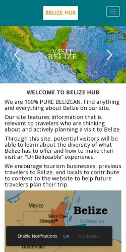 Sponsorlu makaleler için Amerika Birleşik Devletleri medyası Belizehub sitesinin önizlemesi