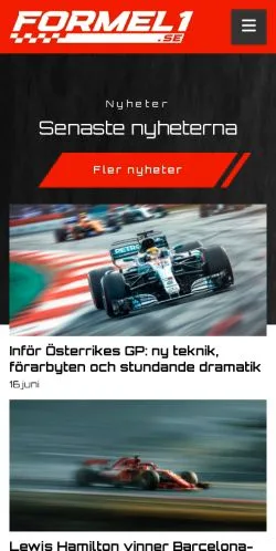 スポンサード記事向けのスウェーデンメディア、Formel 1のサイトプレビュー