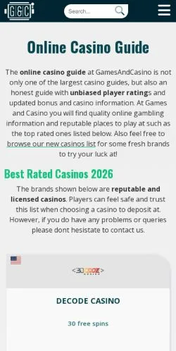Anteprima del sito Games And Casino, media di Stati Uniti per articoli sponsorizzati