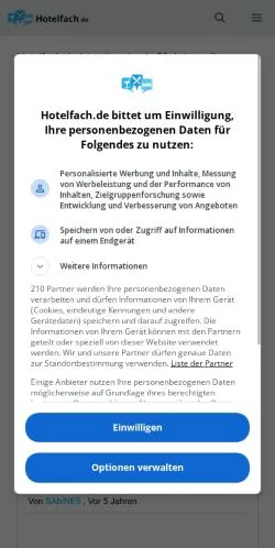 Anteprima del sito Hotelfach Wissen, media di Germania per articoli sponsorizzati