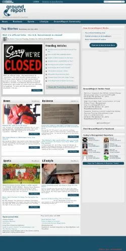 Forhåndsvisning av nettstedet GroundReport, medium fra USA for sponsede artikler