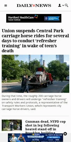 Anteprima del sito NY Daily News, media di Stati Uniti per articoli sponsorizzati