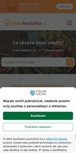 Anteprima del sito Videokucharka, media di Cechia per articoli sponsorizzati