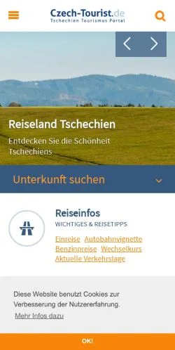 Vista previa del sitio Czech Tourist, medio de Alemania para artículos patrocinados