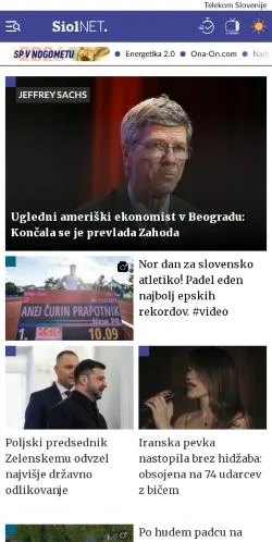 Sponsorlu makaleler için Slovenya medyası Siol.net sitesinin önizlemesi