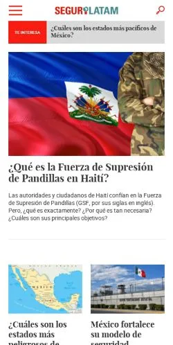 Anteprima del sito Segurilatam, media di Spagna per articoli sponsorizzati