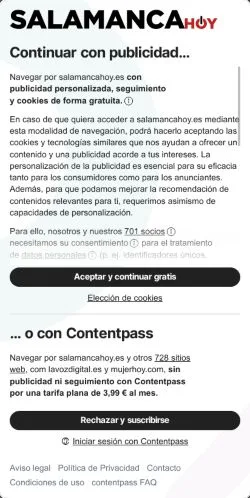Pré-visualização do site Salamancahoy, meio de Espanha para artigos patrocinados