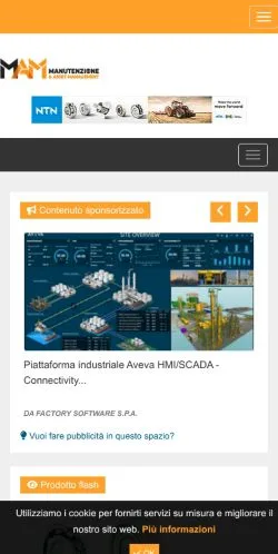 スポンサード記事向けのイタリアメディア、Manutenzione Onlineのサイトプレビュー