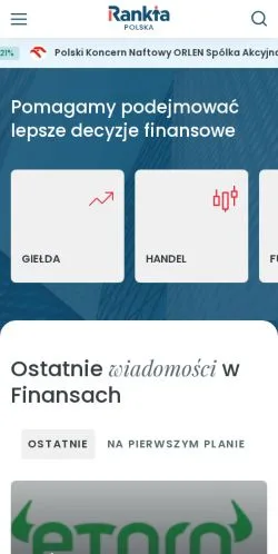 Anteprima del sito Rankia, media di Polonia per articoli sponsorizzati