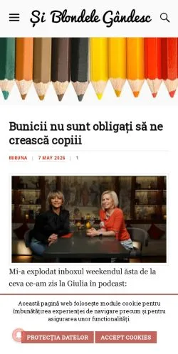 Anteprima del sito Și Blondele Gândesc, media di Romania per articoli sponsorizzati