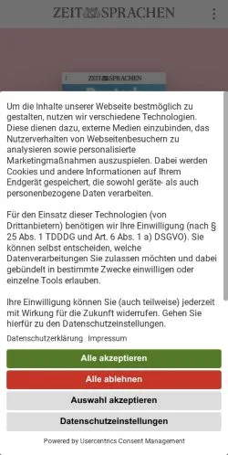 Anteprima del sito Deutsch Perfekt, media di Germania per articoli sponsorizzati