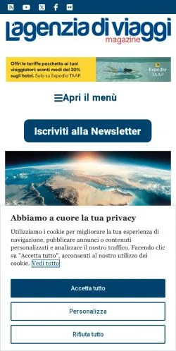 Anteprima del sito L'Agenzia Di Viaggi Magazine, media di Italia per articoli sponsorizzati