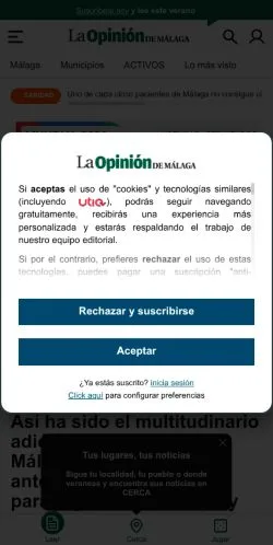 스폰서 기사용 스페인 매체 La Opinión de Málaga 사이트 미리보기