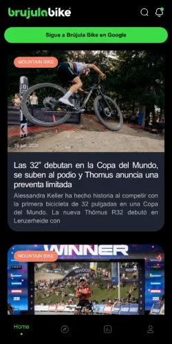 Anteprima del sito Brujulabike, media di Spagna per articoli sponsorizzati