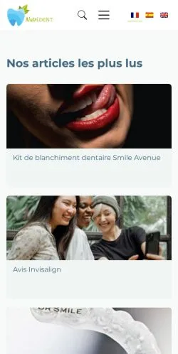 Anteprima del sito Nutrident, media di Francia per articoli sponsorizzati