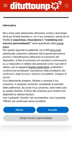 Anteprima del sito Dituttounpop, media di Italia per articoli sponsorizzati