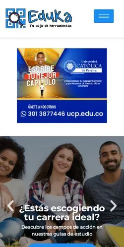 Vista previa del sitio Eduka, medio de España para artículos patrocinados