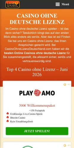 Anteprima del sito Casino Ohne Deutsche Lizenz 2026, media di Germania per articoli sponsorizzati