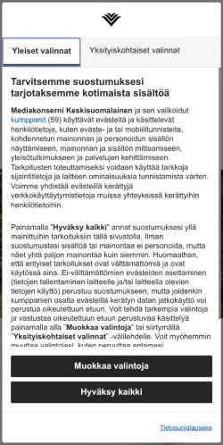 Podgląd witryny Uusimaa, medium z kraju Finlandia do artykułów sponsorowanych
