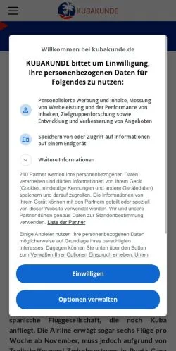 Anteprima del sito Kubakunde, media di Germania per articoli sponsorizzati