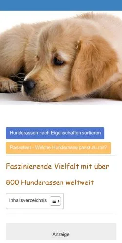 Anteprima del sito Hunde-Fan, media di Germania per articoli sponsorizzati