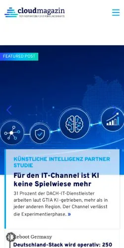 Voorbeeld van de site Cloudmagazin, medium uit Duitsland voor gesponsorde artikelen