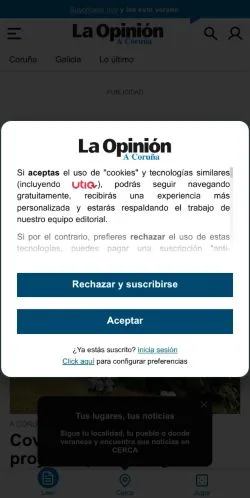 Podgląd witryny La Opinión A Coruña, medium z kraju Hiszpania do artykułów sponsorowanych