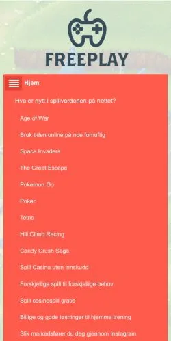 Anteprima del sito Free Play, media di Norvegia per articoli sponsorizzati
