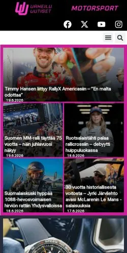 Anteprima del sito Urheiluuutiset, media di Finlandia per articoli sponsorizzati