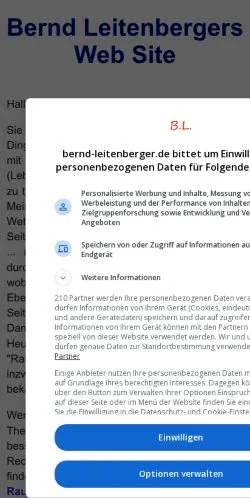 Anteprima del sito Bernd Leitenbergers Info Site, media di Germania per articoli sponsorizzati