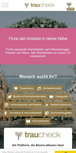 Aperçu du site Traucheck, média de Allemagne pour articles sponsorisés