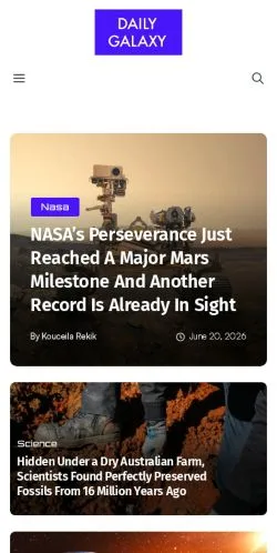 スポンサード記事向けのアメリカ合衆国メディア、The Daily Galaxyのサイトプレビュー