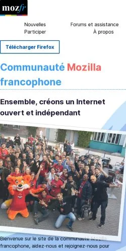 Aperçu du site Mozilla Francophone, média de France pour articles sponsorisés