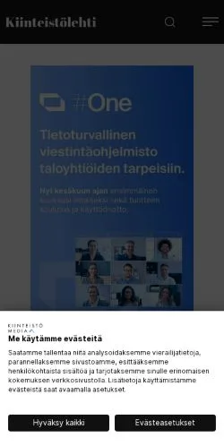 Anteprima del sito Suomen Kiinteistölehti, media di Finlandia per articoli sponsorizzati