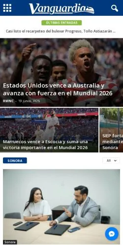 Anteprima del sito Vanguardia Sonora, media di Messico per articoli sponsorizzati