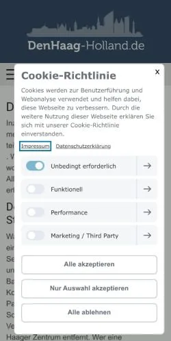 スポンサード記事向けのドイツメディア、Den Haagのサイトプレビュー