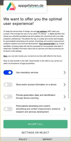 Anteprima del sito Appgefahren, media di Germania per articoli sponsorizzati