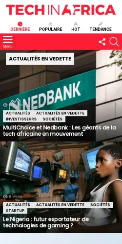Anteprima del sito Tech In Africa Français, media di Francia per articoli sponsorizzati