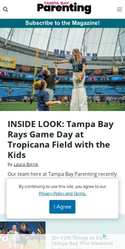 Podgląd witryny Tampa Bay Parenting, medium z kraju Stany Zjednoczone do artykułów sponsorowanych
