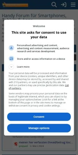 Anteprima del sito Mobilfunk Talk, media di Germania per articoli sponsorizzati