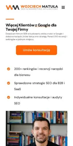 Podgląd witryny Wojciech Matuła, medium z kraju Polska do artykułów sponsorowanych