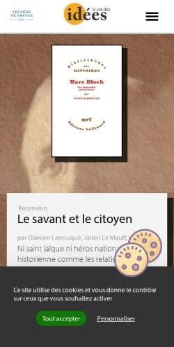 Anteprima del sito La Vie des idées, media di Francia per articoli sponsorizzati