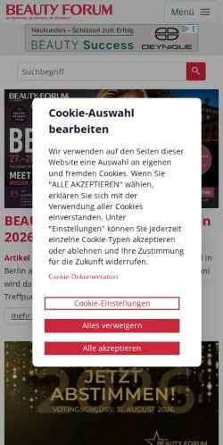 Anteprima del sito beauty-forum, media di Germania per articoli sponsorizzati