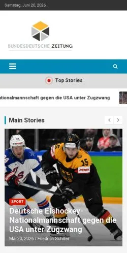 Anteprima del sito Bundesdeutsche Zeitung, media di Germania per articoli sponsorizzati