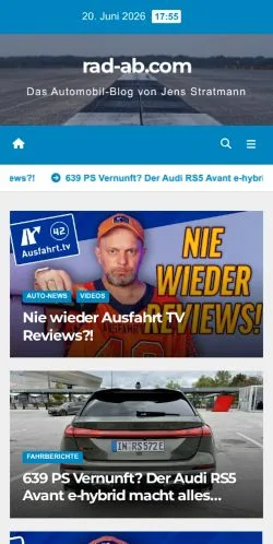 Forhåndsvisning av nettstedet Rad-Ab Auto Blog, medium fra Tyskland for sponsede artikler