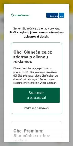 Anteprima del sito Slunečnice, media di Cechia per articoli sponsorizzati